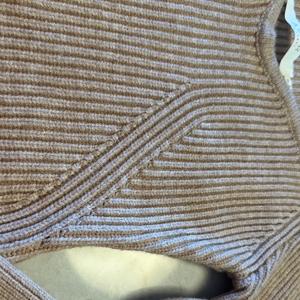 Astr V-Neck Ribbed Sweater - Tan - Picture 8 of 11